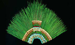 Feathered headdress of Aztec ruler Moctezuma