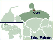 Karte von Venezuela, Position von Coro