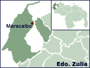 Karte von Venezuela, Position von Maracaibo