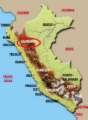 Karte von Peru: Position der Stadt Cajamarca