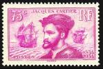 Jacques Cartier, franzsischer Kolonialist,
                  Portrait auf Briefmarke