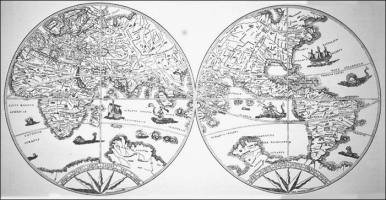 Weltkarte: Nancy-Globus 1535