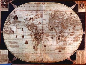 Weltkarte von Sebastian Caboto 1544