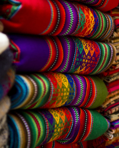 Peruvian fabrics with
                          bright colors