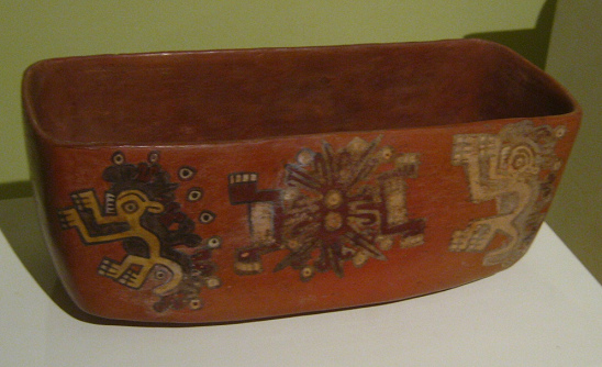 Wari (Huari) culture, baking pan with
                            gods (extraterrestrials) on it