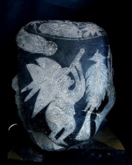 Astronomer of an old culture of Peru,
                              graved stone in the Stones Museum in Ica,
                              Peru