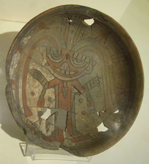 Paracas culture with a plate with a god
                            in it, a classical extraterrestrial