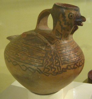 Jug of Chincha culture in Peru in form
                            of a bird