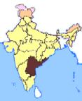 Karte mit der Position des
                        heutigen indischen Teilstaates Andhra Pradesh