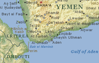 Position von Mokka / Mocca /
                        Mocha / Mokha ; Karte / mapa / map / carte /
                        terkep trkp / kart ; Jemen / Yemen ; Aden , Al
                        Ghadir , Shaykh Uthman / Utman ; Zinjibar,
                        Shaqra / Shakra , Ahwar / Achwar , Ataq / Atak /
                        Lawdar , Qatabach / Qatabah / Katabach , Lahij /
                        Lachij , At Turbah / At Turbach Taizz, Ibb ,
                        Yarim / Jarim, Dhamar / Damar , Sanaa / Sana'a,
                        Bayda / Baida , Zabid , Bayt al Faqih / Bait al
                        Faqich / Fakich , As Salif / Asch Schalif , Golf
                        von Aden / Gulf of Aden ; Bab el Mandeb