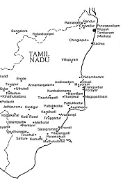 Map with
                            the Federal State of Tamil Nadu in India