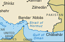 Bandar Abbas /
                  'Abbas ; Karte / mapa / map / carte / terkep , trkp
                  / kart ; Strasse von Hormuz / Strait of Hormuz ,
                  Chabahar / Chabachar ; Persien, Iran