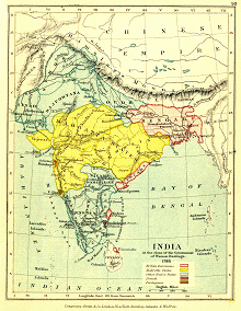 Beispiel einer Karte
                          von Indien und Bengalen von 1785