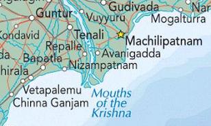 Position von Masulipatam / Masulipatnam /
                    Machilipatnam / Bandar