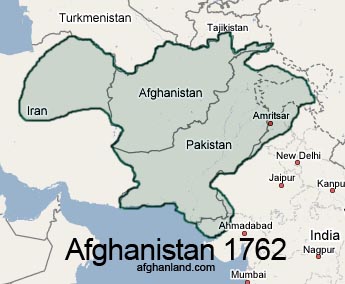 Map of the Afghan
                        Empire of 1762
