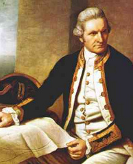 James Cook
                          with a map