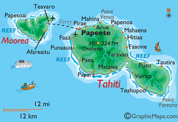 map
                          of Tahiti in the Pacific