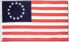 Flag of criminal and
                        racist white "U.S.A." of 1773 with 13
                        stars and stripes