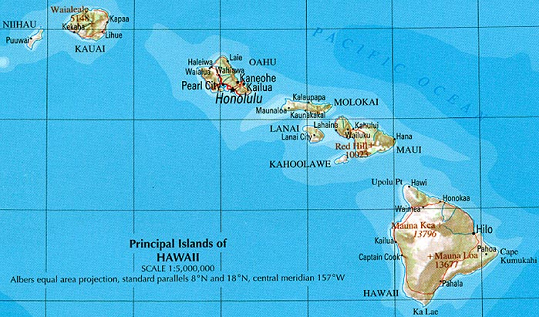 Hawaii Islands, map