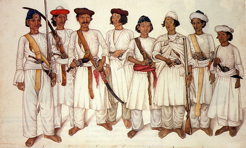 Gurkha (Gorkha)
                            soldiers from Nepal, 1815 appr.