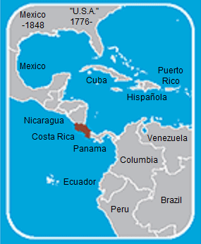 Map with the position of
                  Costa Rica