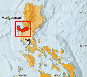 Karte der nrdlichen
              "Philippinen" mit Manila und der Provinz
              Pangasinan