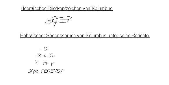 Signaturen
                            von Kolumbus