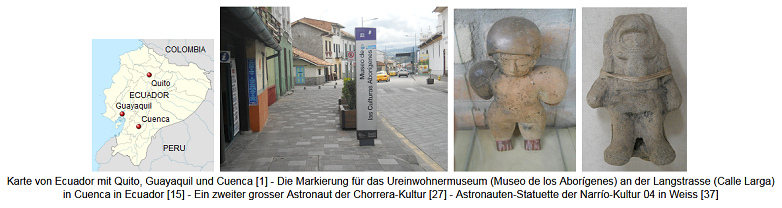 Es waren Gtter: Astronauten-Statuetten im
                  Ureinwohnermuseum in Cuenca (Museo de los aborigenes)