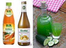 Gemsesfte, zum Beispiel Mhrensaft,
                    Kartoffelsaft und Gurkensaft