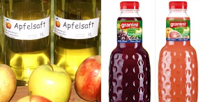 Fruchtsfte,
                    zum Beispiel Apfelsaft, Traubensaft und
                    Grapefruitsaft