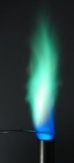 Green flame
                                    burning copper