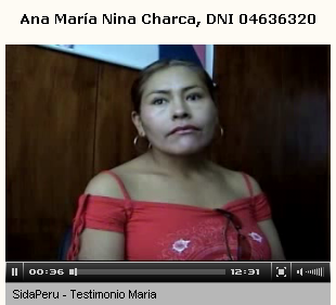 Curada paciente del SIDA Ana María NINA
                          CHARCA, retrato