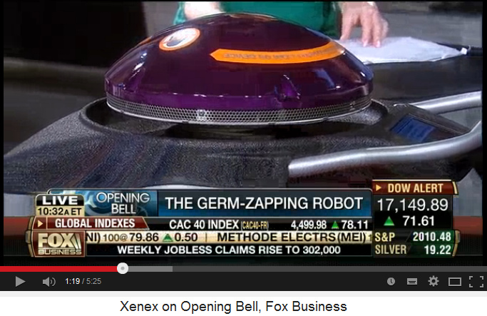 Xenex UV light disinfector robot 07,
                            the button 02