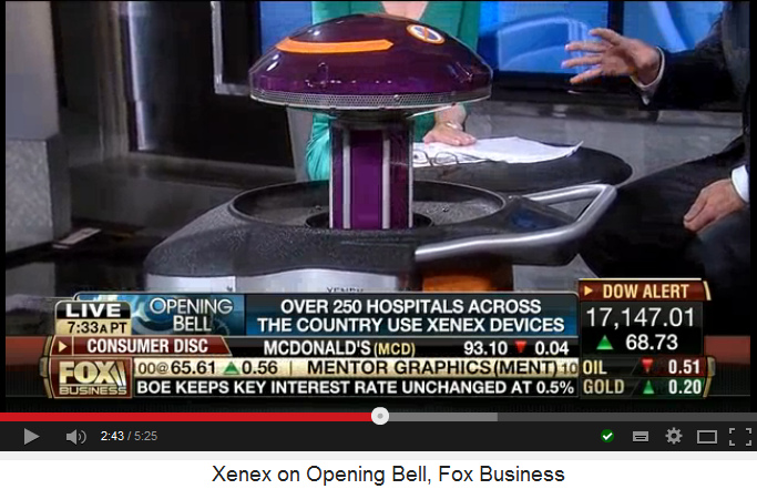 Xenex UV light disinfector is coming
                            out with the lamp 02