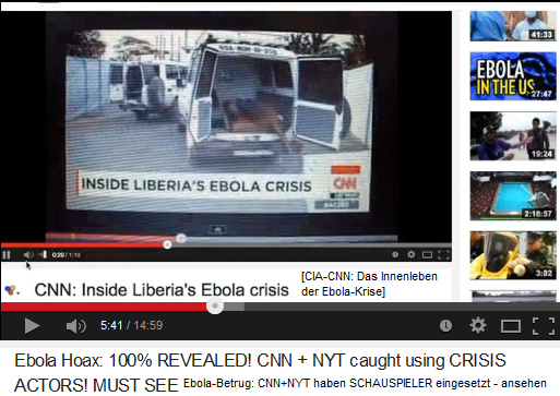 Liberia-Fälschung:
                            Offener Krankenwagen ohne Personal mit 2
                            falschen Ebola-Patienten