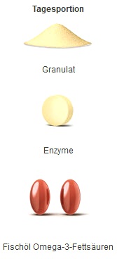 Orthomol Tendo: Granulat + Tablette
                        mit Enzymen + Fischölkapseln