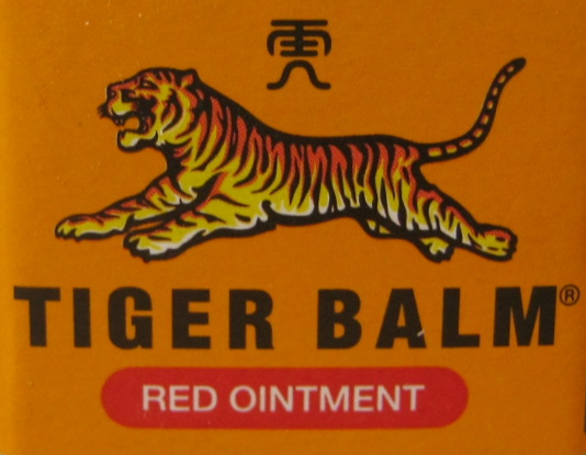 Tigerbalsam, das Logo mit dem orangen Tiger