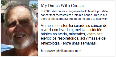 En el año 2008 el Sr.
                    Vernon Johnston se curo su cáncer del grado 4 entre
                    10 días con levadura en polvo (polvo para hornear)