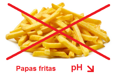 eliminar papas fritas porque baja el
                              valor pH con papas fritas