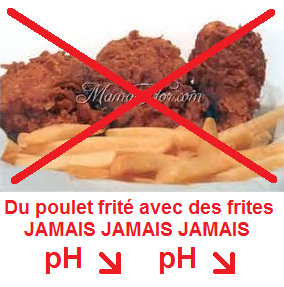 poulet frit avec des frites JAMAIS
                              manger