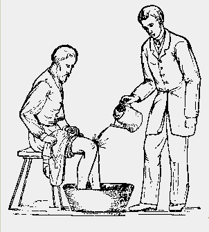 Chorro de rodilla del libro
                  de Kneipp