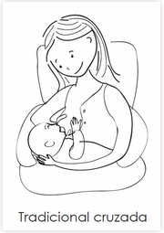 Lactar un bebe, posici�n 2 tradicional
                            cruzada