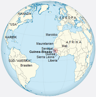 Globe
                                  with Africa and Guinea Bissau