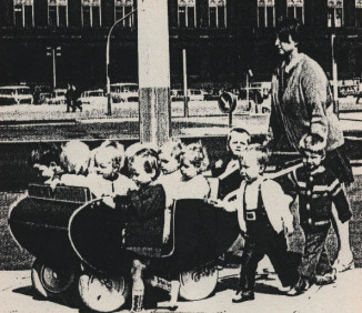 Nursery in East Germany, a big buggy