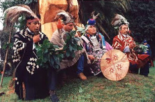 ceremony of Mapuche natives in Chile