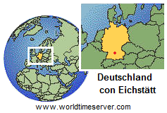 Mapa de Alemania con Eichsttt en Bavaria