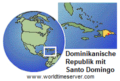 Karte der Dominikanischen Republik mit Santo
              Domingo