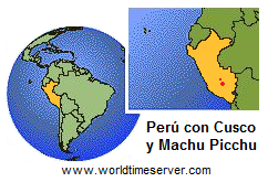 Mapa del Per con Cusco y Machu Picchu