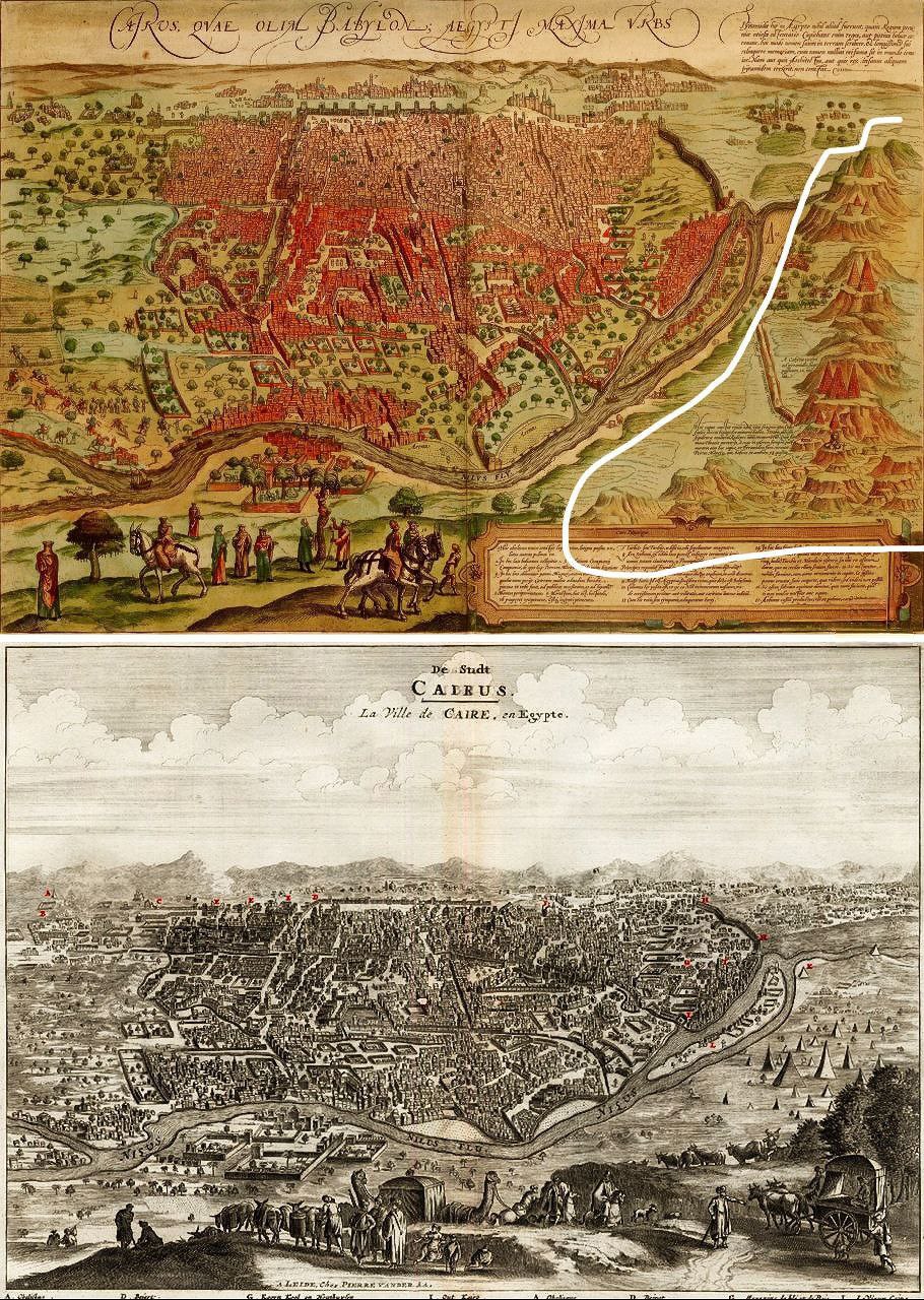 Riesenbaumstümpfe bei Kairo auf einer Karte,
angeblich 1572 Riesenbaumstümpfe bei Kairo auf
einer Karte, angeblich 1572