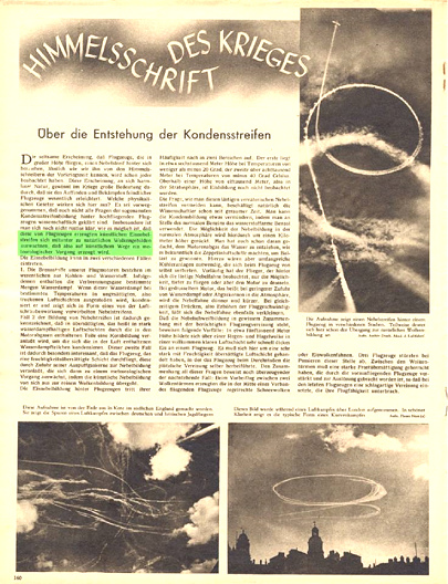 Chemtrails als deutsche
                                      Erfindung von 1941, Magazin
                                      "Der Adler"